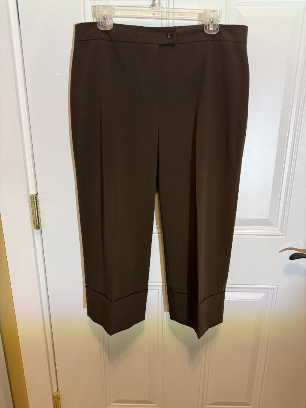 Cleo - Petites 14 - Brown Cuffed Capri Pants